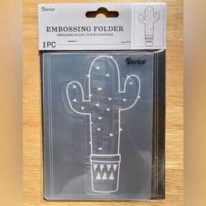 Darice Embossing Folder Cactus In Pot NEW SEALED